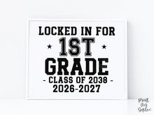 First Day Of 1st Grade Sign Boy Girl Printable, 1st Day First Bold Clean Minimalist Back To School Sign
