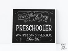 First Day Of Preschool Sign Chalkboard PRINTABLE School Sign Photo Prop, Instant Download