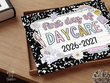 First Day Of Daycare Sign Pastel PRINTABLE, First Day Of School Sign For Girl 1st Day Photo Prop