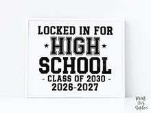 First Day Of High School Sign Boy Girl Printable, 1st Day 9th Grade Bold Clean Minimalist Back To School Sign