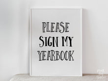 PRINTABLE Please Sign My Yearbook Sign, Graduation Decor, Grad Party Decorations, Graduation Sign