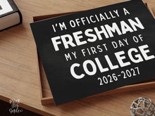 First Day of College Sign Printable, Back to School Sign, Simple + Chalkboard 1st Day College Poster, Clean