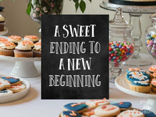 Graduation A Sweet Ending To A New Beginning Sign, PRINTABLE Graduation Party Decor, Graduation Sign, Grad Party Decor