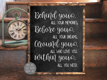 Behind You All Your Memories Graduation Sign Before You All Your Dreams Around You All Who Love You Within You All You Need PRINTABLE