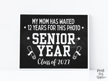 Senior Year First Day Sign PRINTABLE Funny 12th Grade Sign Class Of 2027 Chalkboard Last High School Sign Photo Prop Bold Simple Modern