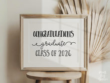 Congratulations Graduate Class Of 2026 Sign PRINTABLE, Graduation Party Decor