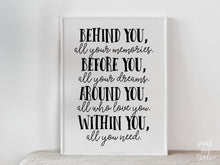 Behind You All Your Memories Graduation PRINTABLE Sign, Grad Party Decor, Table Sign, College Graduation