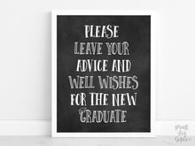 Advice And Well Wishes For The New Graduate Sign Graduation Party Decorations PRINTABLE, Grad Party