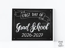 First Day Of Grad School Sign PRINTABLE Chalkboard School Sign, Photo Prop, Instant Download