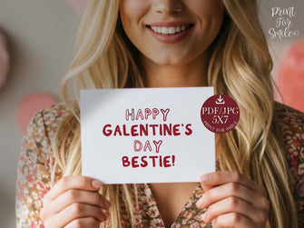 Happy Galentine's Day Bestie Card PRINTABLE Trendy