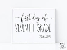 First Day Of 7th Grade Sign Seventh PRINTABLE Back To School Sign Photo Prop