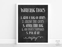 Walking Tacos Bar Sign Graduation PRINTABLE Grad Party Decor, Table Sign, College Graduation, Chalkboard