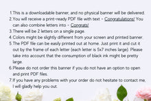 Congratulations Banner Printable Instant Download PDF 5x7 inches Flags