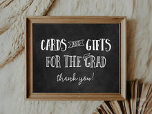 Cards And Gifts For The Grad Sign, PRINTABLE Graduation Party Decor Chalkboard