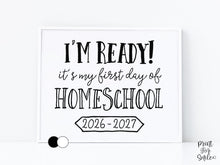 First Day of Homeschool Sign Printable, Back to School Sign, Clean + Chalkboard 1st Day Homeschool Poster for Boy or Girl