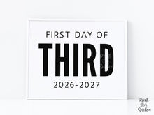Bold First Day Of Third Grade Sign PRINTABLE 3rd Grade Minimalist Boy Back To School Sign, Photo Prop Simple, Neutral Clean Classic Modern