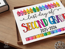 Last Day Of Second Grade Sign Fun PRINTABLE, 2nd Grade Colorful Photo Prop, End Of School Year, 2026