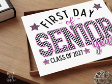 First Day of Senior Year Sign Printable, Trendy Checkered Leopard Preppy Poster, 1st Day Back To School Sign, Class of 2027 Instant Download