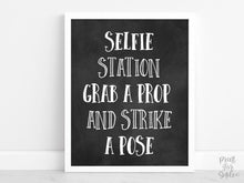 Selfie Station Sign, Photo Booth Sign, PRINTABLE Graduation Decor, Grad Party Decorations, Chalkboard Graduation Sign