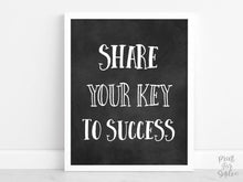 Share Your Key To Success Sign, PRINTABLE Grad Party Decor, Table Sign, College Graduation Sign, Chalkboard