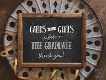 Cards And Gifts For The Graduate Sign, PRINTABLE Graduation Party Decor Chalkboard