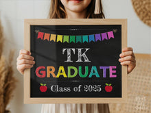 Last Day Of Transitional Kindergarten Sign, TK Graduate Sign, PRINTABLE Chalkboard Graduation Sign For Photo Prop 2025