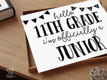 Hello 11th Grade Junior Year Sign Printable, First Day Of Back To School Sign, Clean