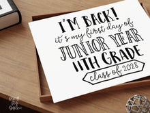 First Day of Junior Year 11th Grade Sign Printable, Back to School Sign, Clean + Chalkboard 1st Day Eleventh Grade Poster for Boy or Girl