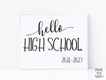 Hello High School Sign Printable, First Day Of High School, Back To School Sign, Clean, Instant Download