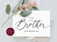 To My Brother On My Wedding Day Card PRINTABLE