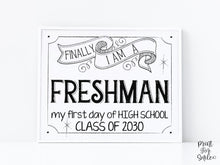 BUNDLE First Day Of Freshman Year Sign, Class Of 2030, 9th Grade Sign, PRINTABLE Signs For All 4 High School Grades, Modern Clean