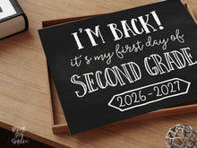 First Day of 2nd Grade Sign Printable, Back to School Sign, Clean + Chalkboard 1st Day Second Grade Poster for Boy or Girl