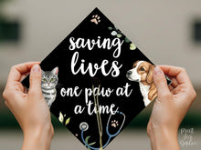 Vet Grad Cap Topper, Saving Lives One Paw at a Time, Graduation Cap Topper Printable, Floral Veterinary