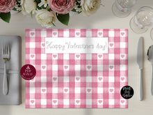 Watercolor Valentine's Day Placemat Personalizable PRINTABLE Kids Party Decor, Custom  Name, Hearts, Editable PDF, Birthday