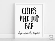 Chips and Dip Bar Sign Printable, Food Station Decor, Graduation Party Decor, Food Bar Sign, Digital Download