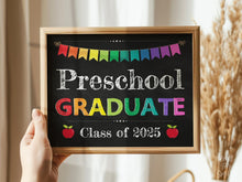 Preschool Graduate Sign Graduation PRINTABLE, Last Day Of Preschool, Photo Prop 2025