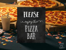 Pizza Bar Sign Graduation PRINTABLE, Grad Party Decor, Chalkboard Decorations, Graduation Sign, Table Sign