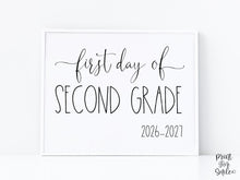 First Day Of Second Grade Sign 2nd PRINTABLE Back To School Sign Photo Prop