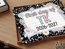First Day Of Transitional Kindergarten Sign Pastel PRINTABLE, First Day Of TK Sign For Girl 1st Day Photo Prop