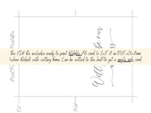 Will You Be Our Witness Card PRINTABLE A6