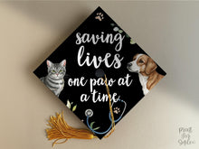 Vet Grad Cap Topper, Saving Lives One Paw at a Time, Graduation Cap Topper Printable, Floral Veterinary