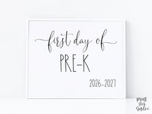 First Day Of Pre-K Sign PRINTABLE Back To School Sign Photo Prop