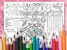 Cute Valentine's Day Placemat PRINTABLE For Kids