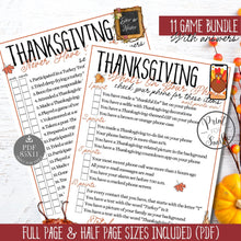 Thanksgiving Games For Adults Printable