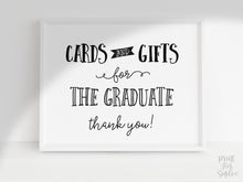PRINTABLE Cards And Gifts For The Graduate Sign, Graduation Party Decor