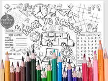 Back To School Placemat PRINTABLE First Day Of School Placemat Coloring Page Activity Sheet