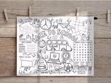 Back To School Placemat PRINTABLE First Day Of School Placemat Coloring Page Activity Sheet