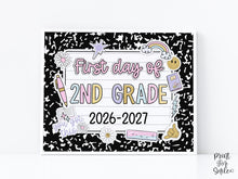 First Day Of Second Grade Sign Pastel PRINTABLE, First Day Of 2nd Grade, First Day Of School Sign For Girl 1st Day Photo Prop