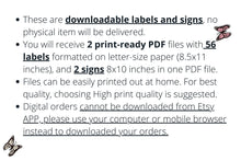 Hot Chocolate Bar PRINTABLE Labels Sign Kit