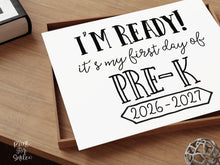 First Day of Pre-K Sign Printable, Back to School Sign, Clean + Chalkboard 1st Day PreK Poster for Boy or Girl